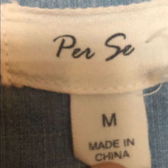 Per Se Light-wash Chambray Button-Up - M - Picture 2 of 3